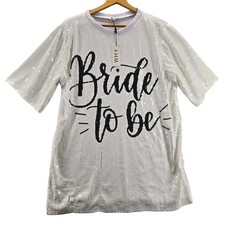 Why Dress Sequin Bride To Be Bachelorette Mini shirt dress One Size NWT