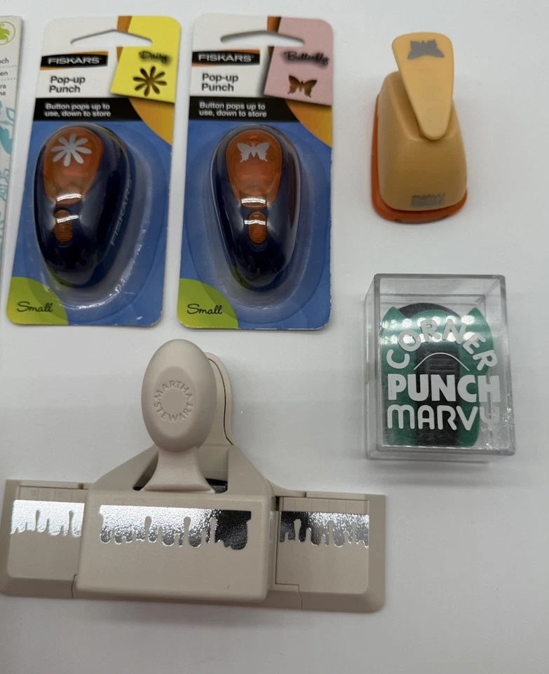 Fiskars и другие бренды Craft бумаги дырокола лот из 9 различных размеров темы новый б/у - Изображение 4 из 4