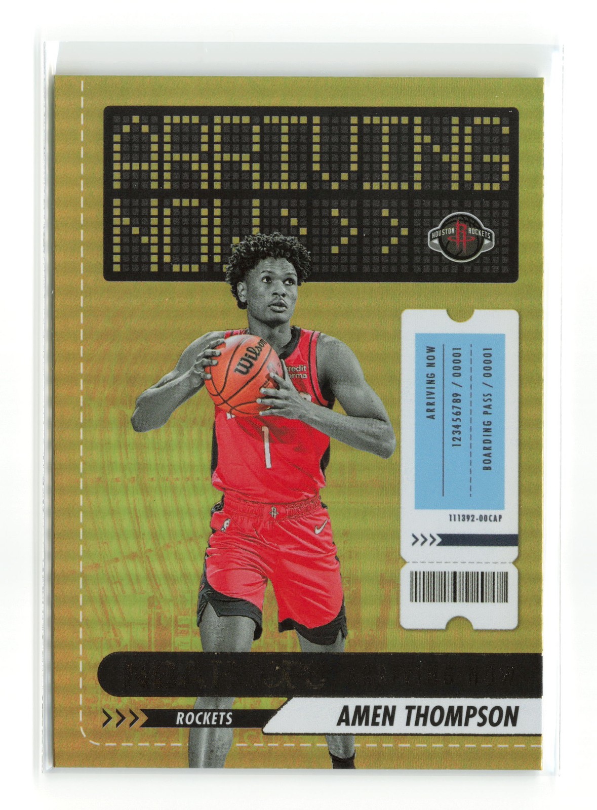 2023-24 PANINI NBA HOOPS ARRIVING NOW AMEN THOMPSON #16 HOLO RC ROCKETS