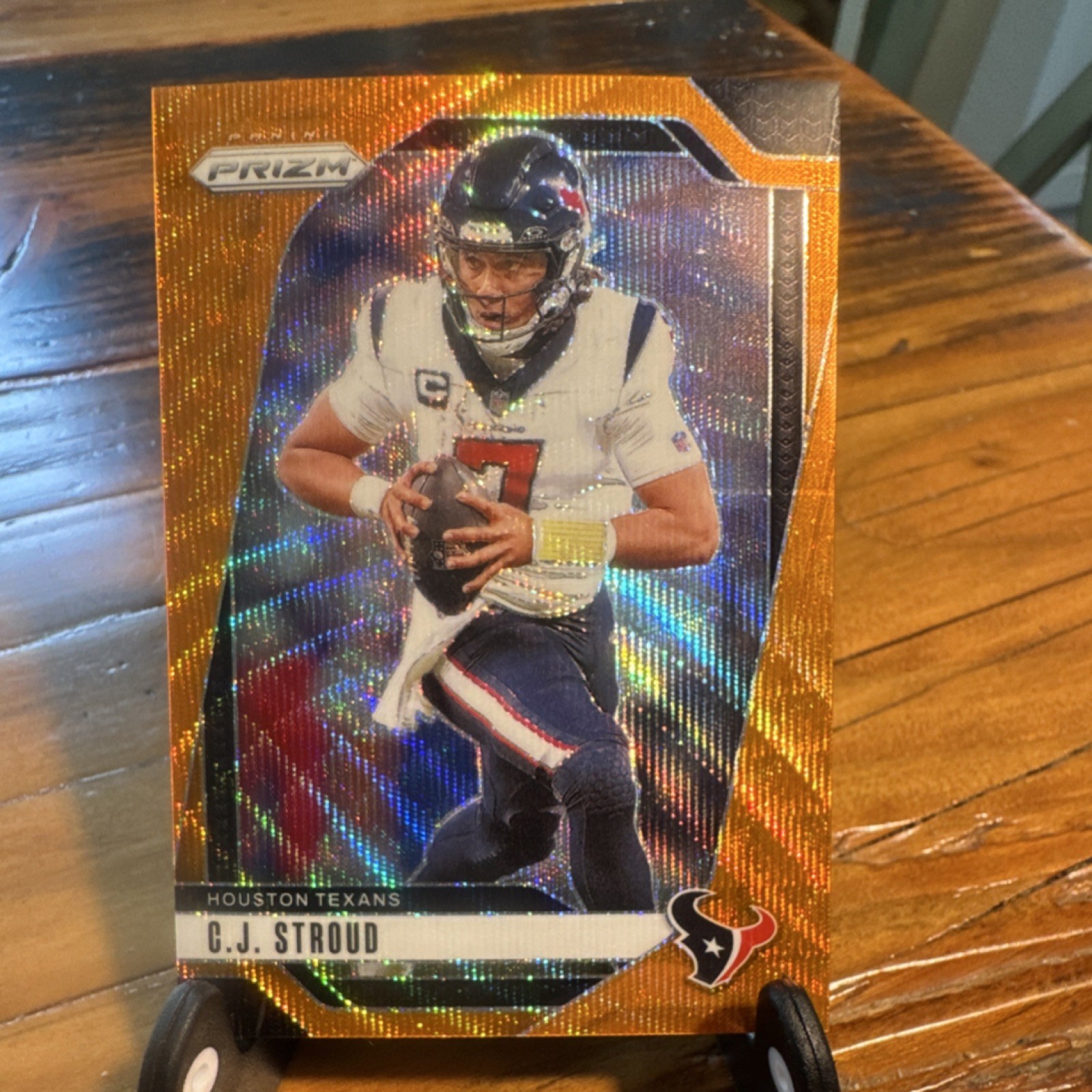 Panini 2024 Prizm C.J. Stroud #111 Orange Wave Prizm /60 Houston Texans
