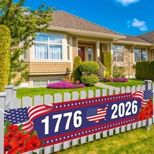 America 250th Anniversary Banner for Fence 4th of July Fourth of July Patriot...