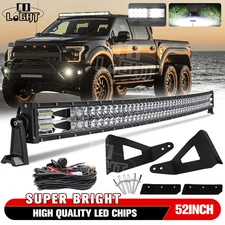 For Ford F150 SVT Raptor 52" Curved LED Light Bar Roof Mount Bracket Wire Kit