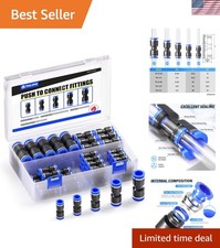 50 pcs Straight Push Connectors Plastic Quick Release Connectors Air Line Fit...
