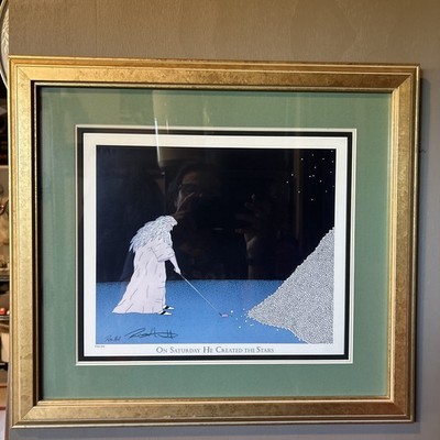 Ros Hill Signed  On Saturday He Created The Stars  Framed Art
