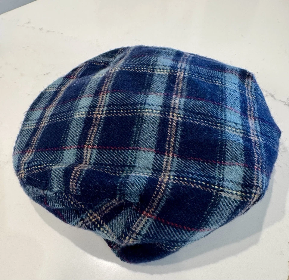 Sombrero de Newsboy Old Navy para Hombre Diseño Azul a Cuadros Talla Pequeña Foto 3 de 4