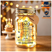 LED Flaschenlicht 60. Geburtstag Deko Geschenk Nachtlicht FüR Frau Mann