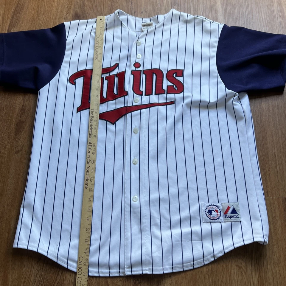 Vintage Minnesota Twins Jersey Mens XL Pin Striped MLB USA Made Majestic Hunter  - Image 2 of 4