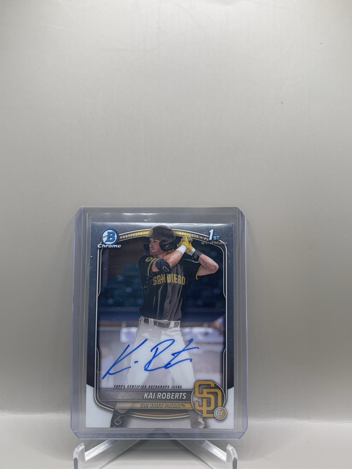 2025 Bowman Chrome Kai Roberts Auto 1st Prospect #CPA-KR Padres
