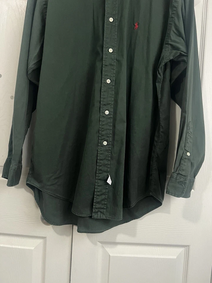 Camisa Polo Ralph Lauren Calce Clásico Para Hombre Manga Larga Con Botones Talla Mediana Foto 3 de 4