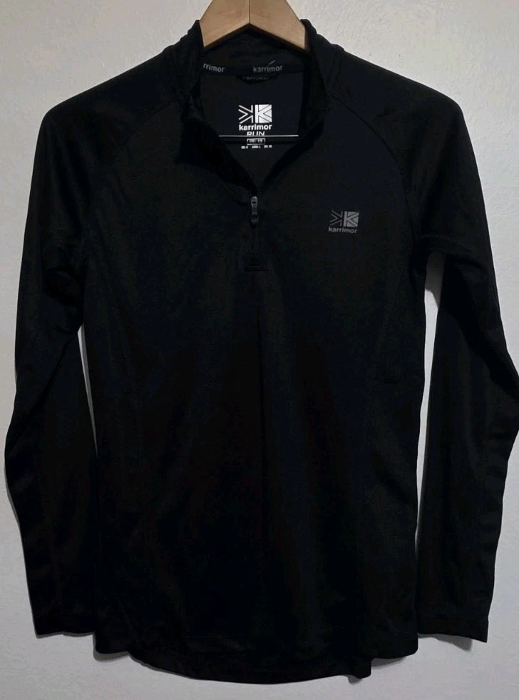 Karrimor X-Lite 1/4 Zip Base Layer Top Us8 Running Wicking Training Active Black