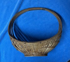 Vintage Wicker Gondola Round Handle Basket