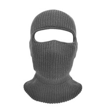 1 Hole Ski Mask Winter Knitted Balaclava Unisex Warm One Size, Grey-1