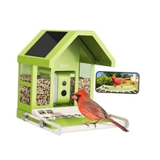  Smart Bird Feeder with Camera, Durable Metal Bird Feeders for Outdoors, Auto 