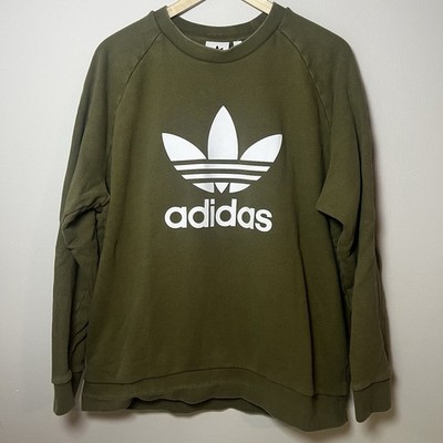 Adidas Adicolor Classics Trefoil Crewneck Sweatshirt Men s XL Focus Olive Green