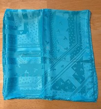 TIFFANY CO. Blue Return to Tiffany Silk Scarf 90cm dancing t's