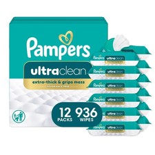 Pampers Ultraclean Wipes, 99 Water, Hypoallergenic, Unscented, 936 Ct