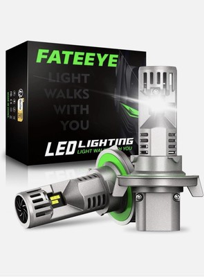 FateEye H13/9008 LED Light Bulbs Dual Beam 70w 26000LM 6500K Cool White Pair