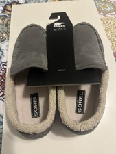Sorel Dude Moc Gray Men  s Slippers NIB Sz 8.5