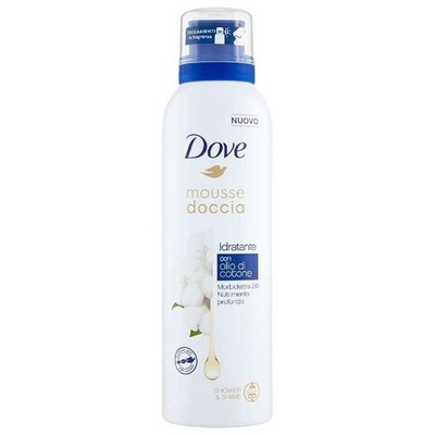 Dove Mousse Duschgel Set 5x Feuchtigkeitspflege Baumwollöl 24h Weichheit 200 ml