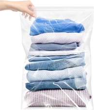 Large 5 Gallon Plastic Zipper Storage Bags, 18X24 Inches Clear Reclosable Storag