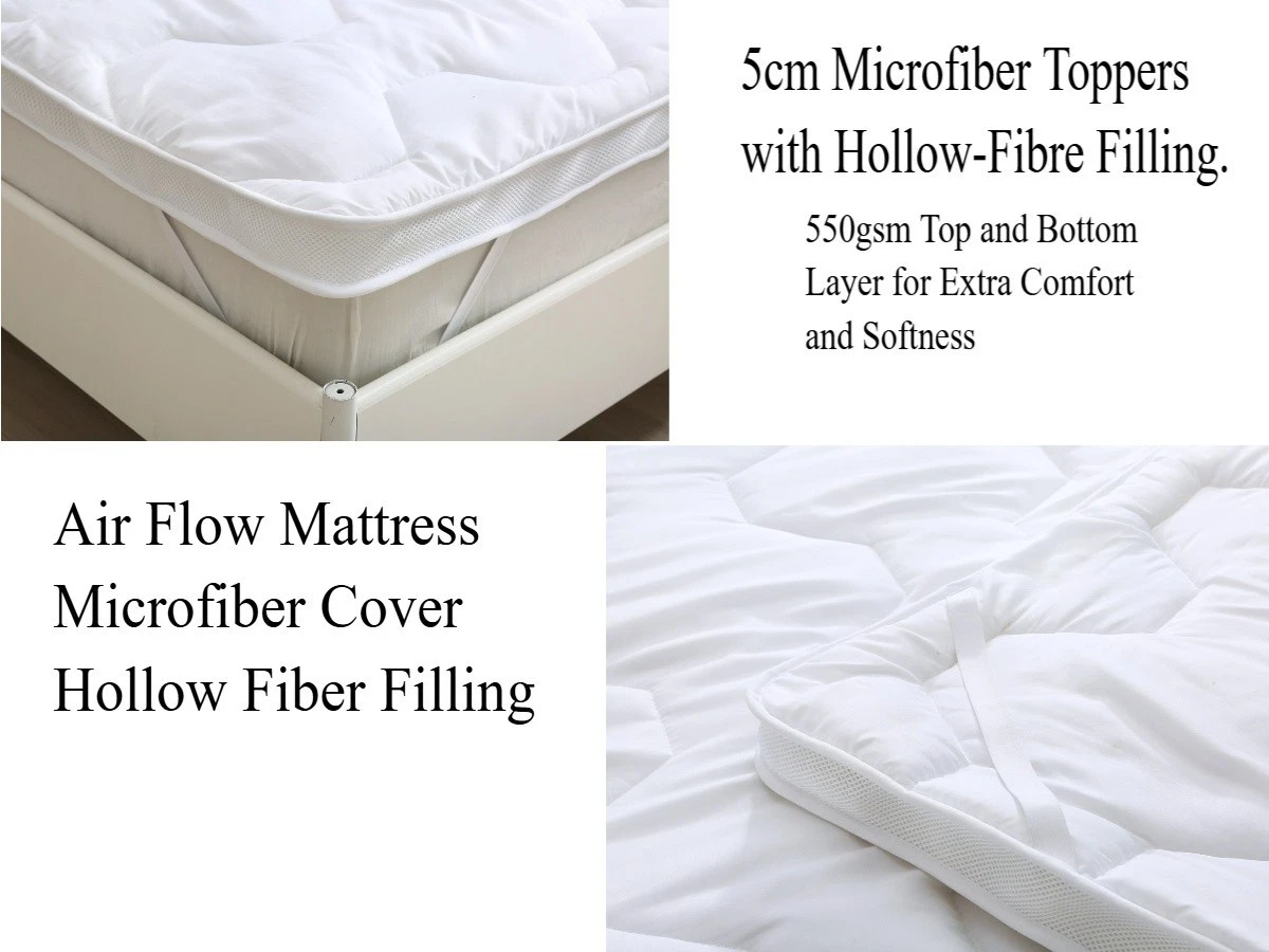 5cm Mattress Topper Microfiber Ultra Plush Airflow Mattress 550gsm Hotel Quality