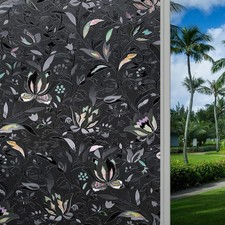 ConCus-T Total Blackout Window Privacy Film Tulip Engraving Window Decals, To...