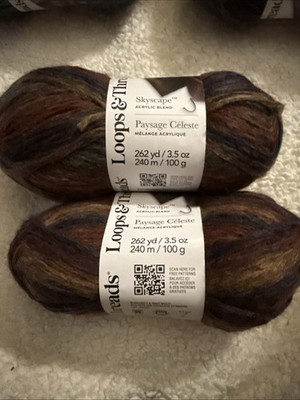Loops And Threads Skyscape Yarn |  Burgundy/Navy'' | Self-Patterning NEW SET OF 2