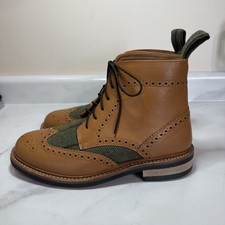 Samuel Windsor Prestige Country Brogue Botas Hombres UK 7 US 8 Tostado y Tweed Con Cordones