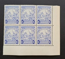 Barbade 1938 KGVI 21/2p Ultramarine SG #251 bloc d'angle de 6 comme neuf NH