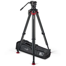 Sachtler aktiv10 Sideload Fluid Head System with flowtech100 Tripod, Rubber Feet