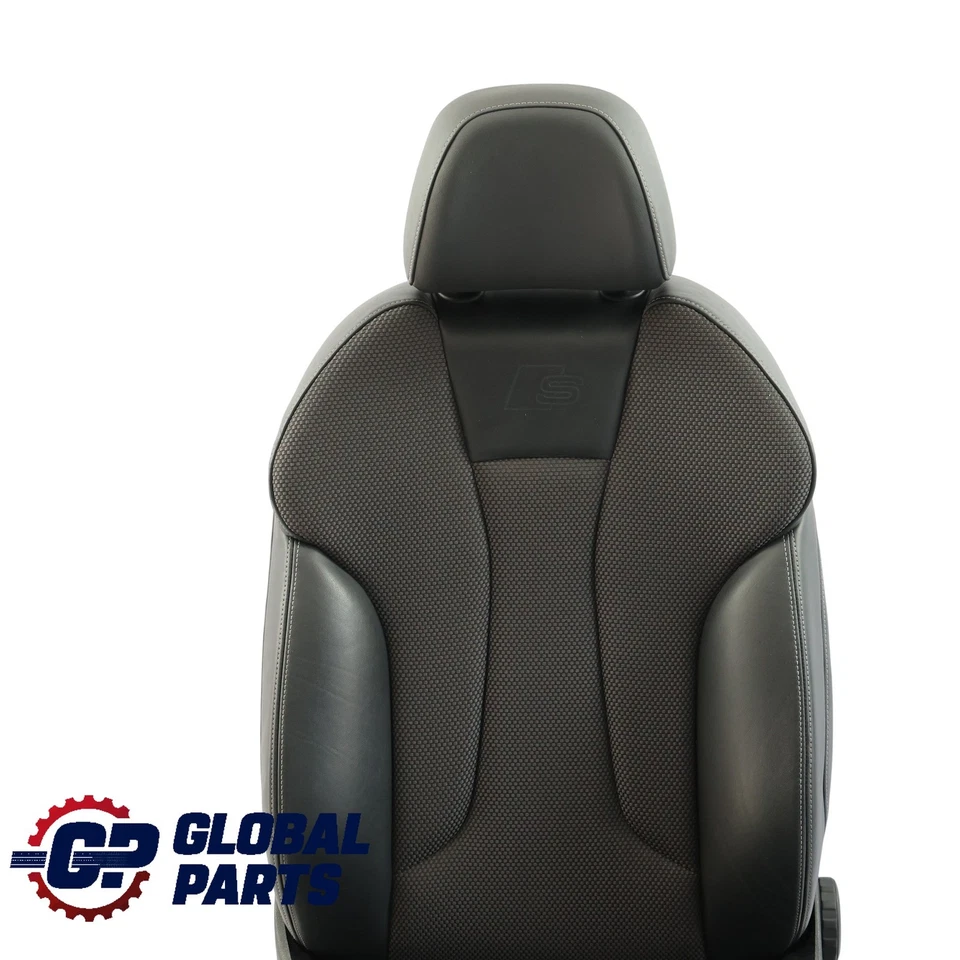 Audi A3 8V 5 Portes Siège Avant Sport Intérieur Semi Cuir Noir Gris Gauche - Photo 4/4