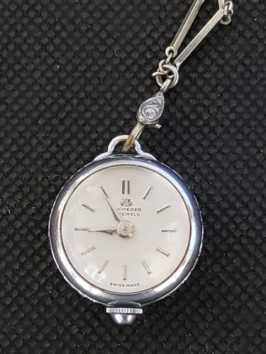Vintage Bucherer Luxury 17 Jewels Swiss Made Pendant Watch Necklace not working - Picture 5 of 12