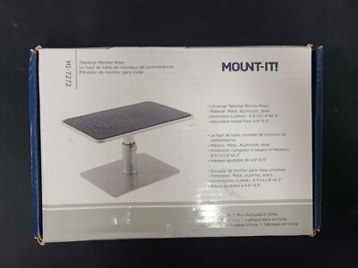 Mount-It! Height Adjustable Steel Laptop Stand Gray New