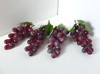 4 Pcs Artificial Fruits Wine Red Grapes Kitchen Table Decoration (24 grapes)