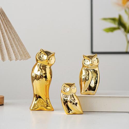 3 Pieces Owl Statues Animal Statues Miniature for Office - Picture 1 of 11