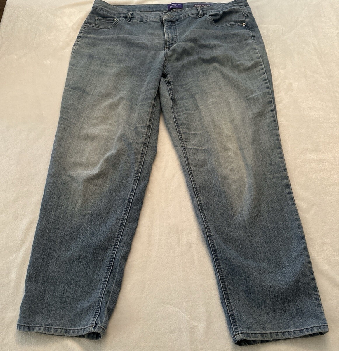 JUST MY SIZE JMS Women's Plus Classic Fit Denim Blue Jeans Tag - Main Image