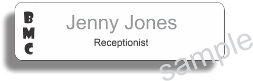 25x76 (1) Frameless name badge, your design, logo and name sturdy PIN fastener - Picture 3 of 12