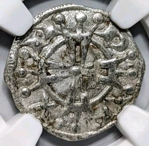 Raymond V France Provence NGC AU 58 Silver Denier Knights Templar Crusader