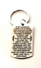 To my Grandson Love You More Than You Ever Know LOVE Keychain