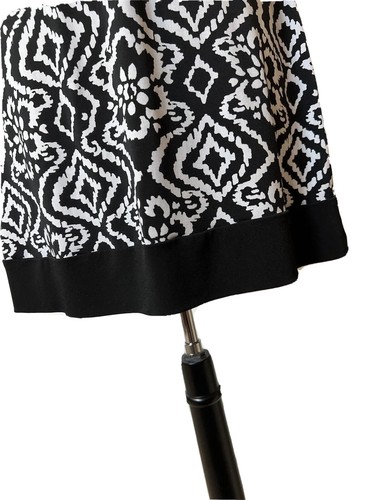 Sweet Storm sz L Women's Short dress, Black & White Diamond/Floral, Cap Sleeves - Picture 8 of 11