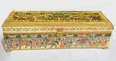 Multiple Compartments Jewelry Items Storage Camel Bone Hand Painted Organizer