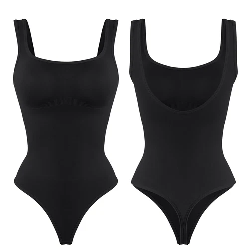 Plus Size Slimming Vest Wide Collar Type High Elastic Bodysuit Shapewear Yoga - Picture 15 of 23