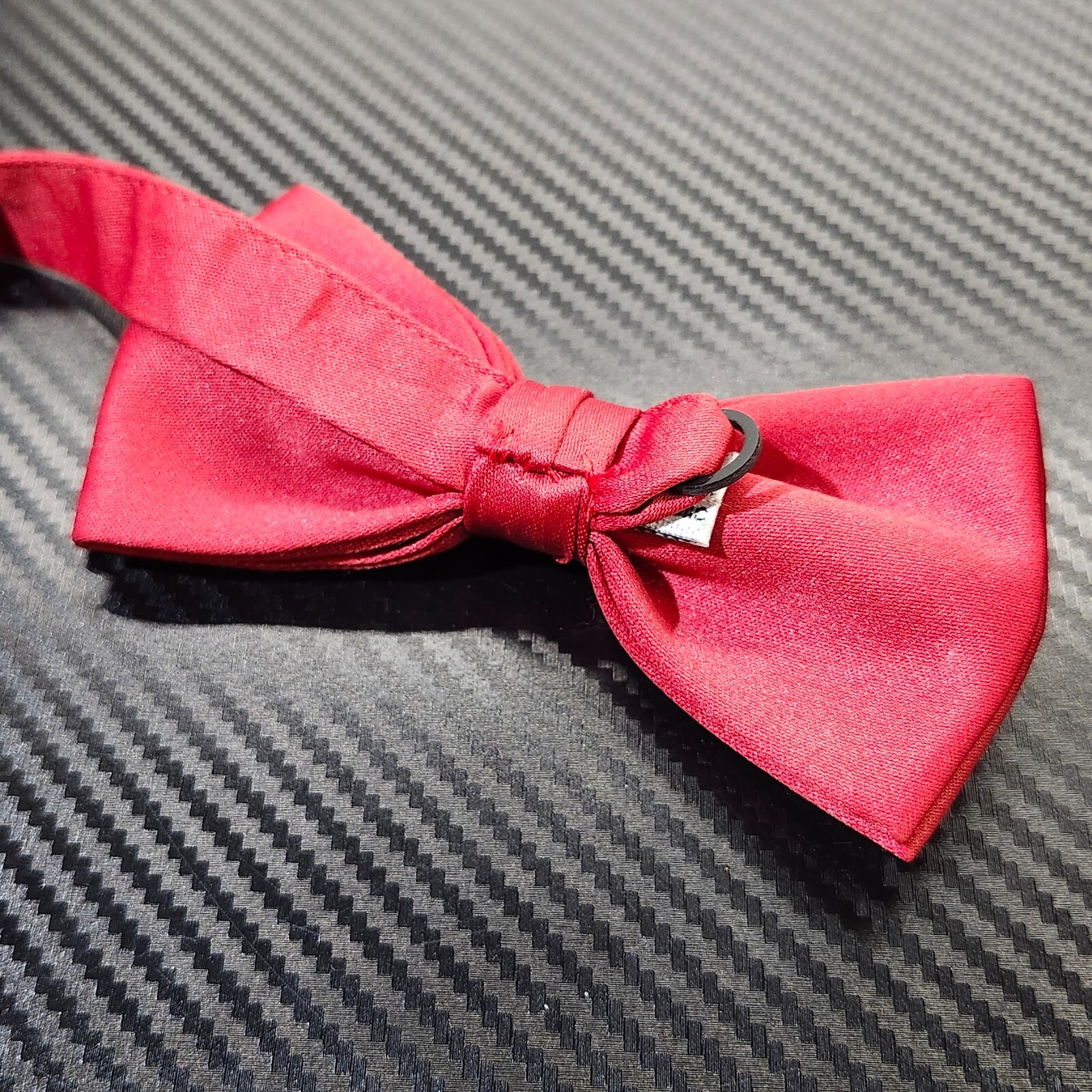 Vintage After Six Solid Red Pre-tied Bowtie Made In The Dominican Republic image 3