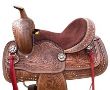 western barrel racing pleasure leather horse saddle full tack set size 10''to18'
