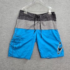 O'Neill Men Swimwear 34 Blue Colorblock Board Shorts Logo Cargo Surf Beach