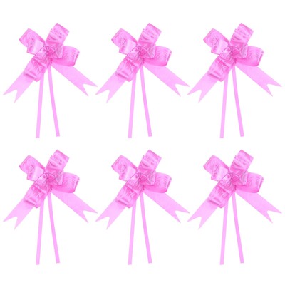 200Pcs 13'' Pull Bows Ribbon Gift Wrapping String Rose Pattern Bow Tie Rose Red