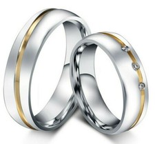 Coppia Fedine fidanzamento fedi Acciaio inox Argento Oro occasione Fidanzati