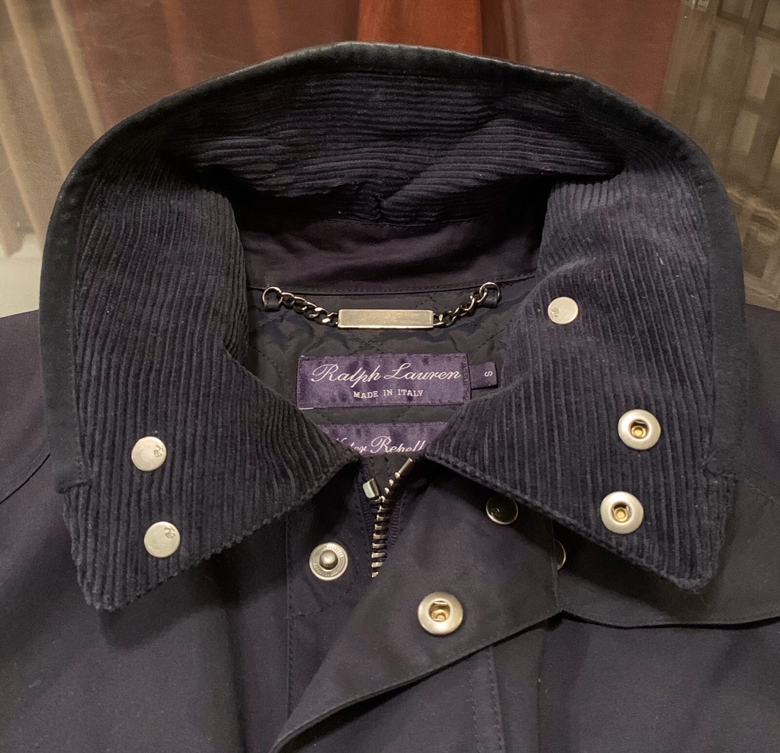 Ralph Lauren Purple Label Size Small Shooting Water  Repellent Jacket Navy Italy image 4