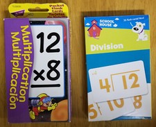 2 Packs Pocket Math Flash 88 Cards Multiplication Division Trend School House