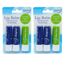 2 x Pack of 3  Derma Intensive Lip Balm  Original Aloe Vera